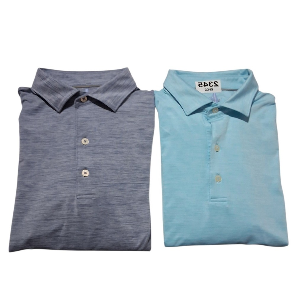 2- Johnnie-O Men's size Medium Swing Featherweight Long-Sleeve Performance Polos